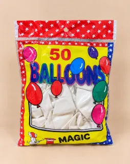 كيس بالونات نوعية ثقيلة لون أبيض (50 بالون)