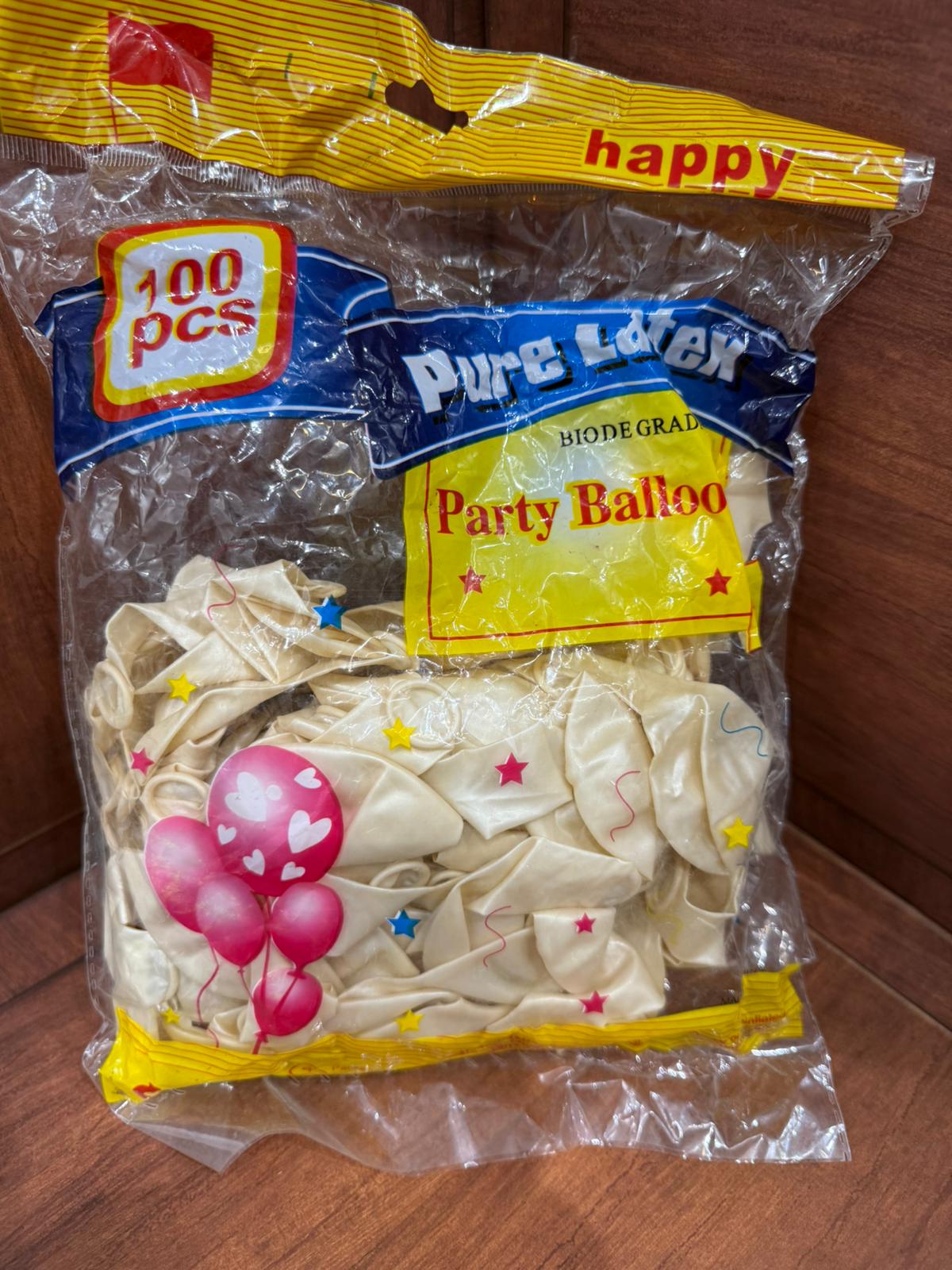 كيس بالون بالون ابيض يحتوي ع 100 بالون