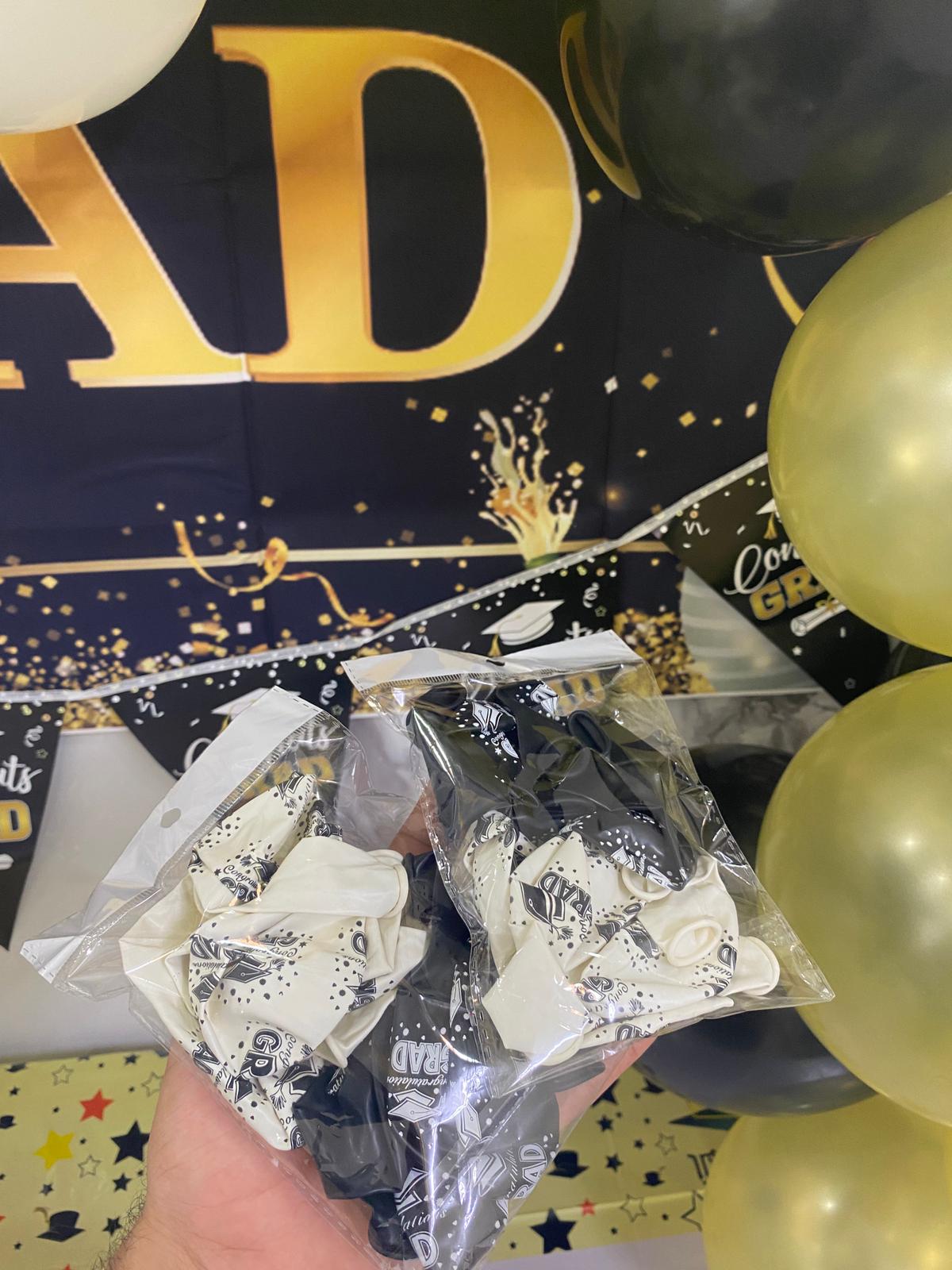 بالون مبطوع مبروك التخرج (10 بالون)