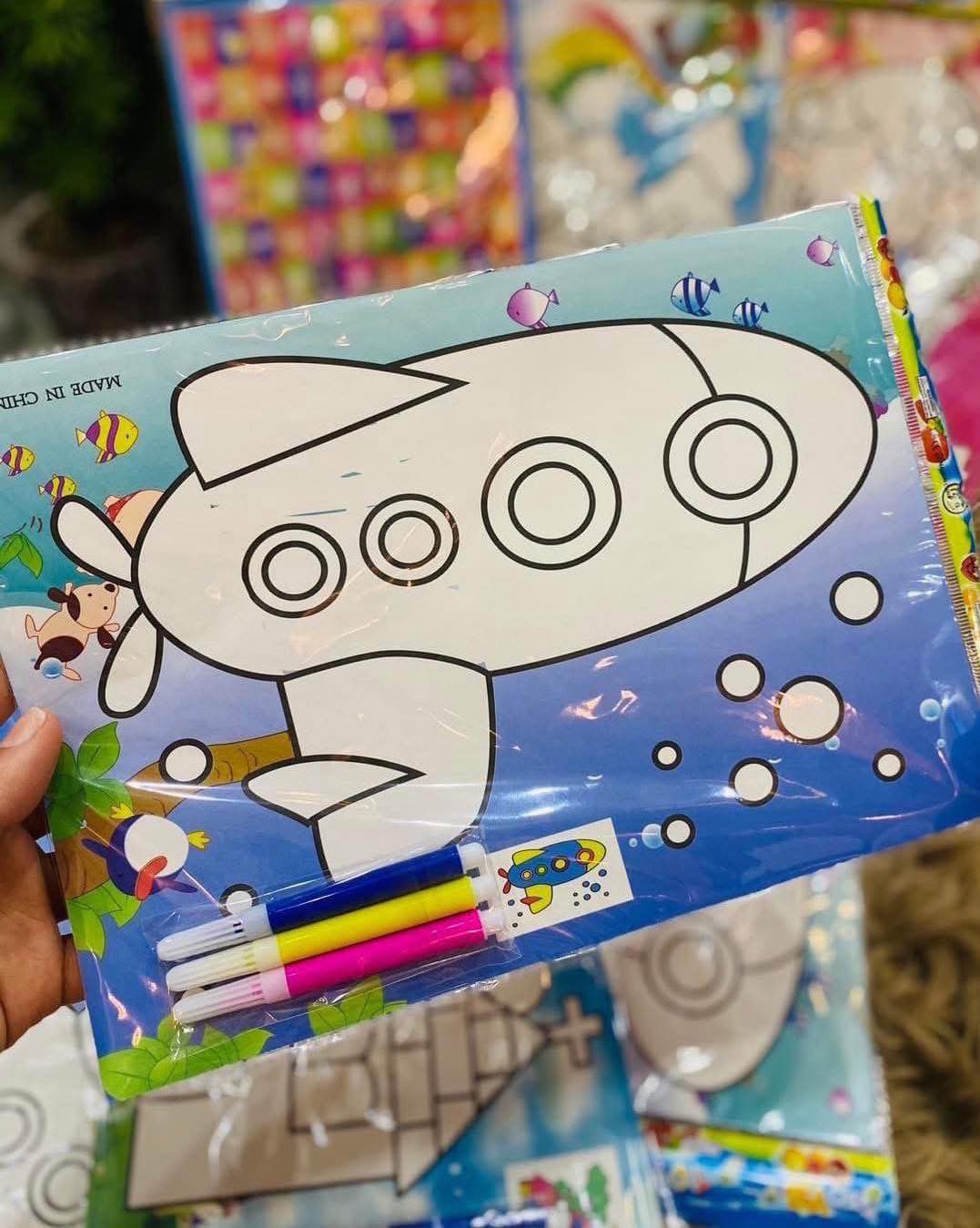 بطاقات تلوين مع الوان