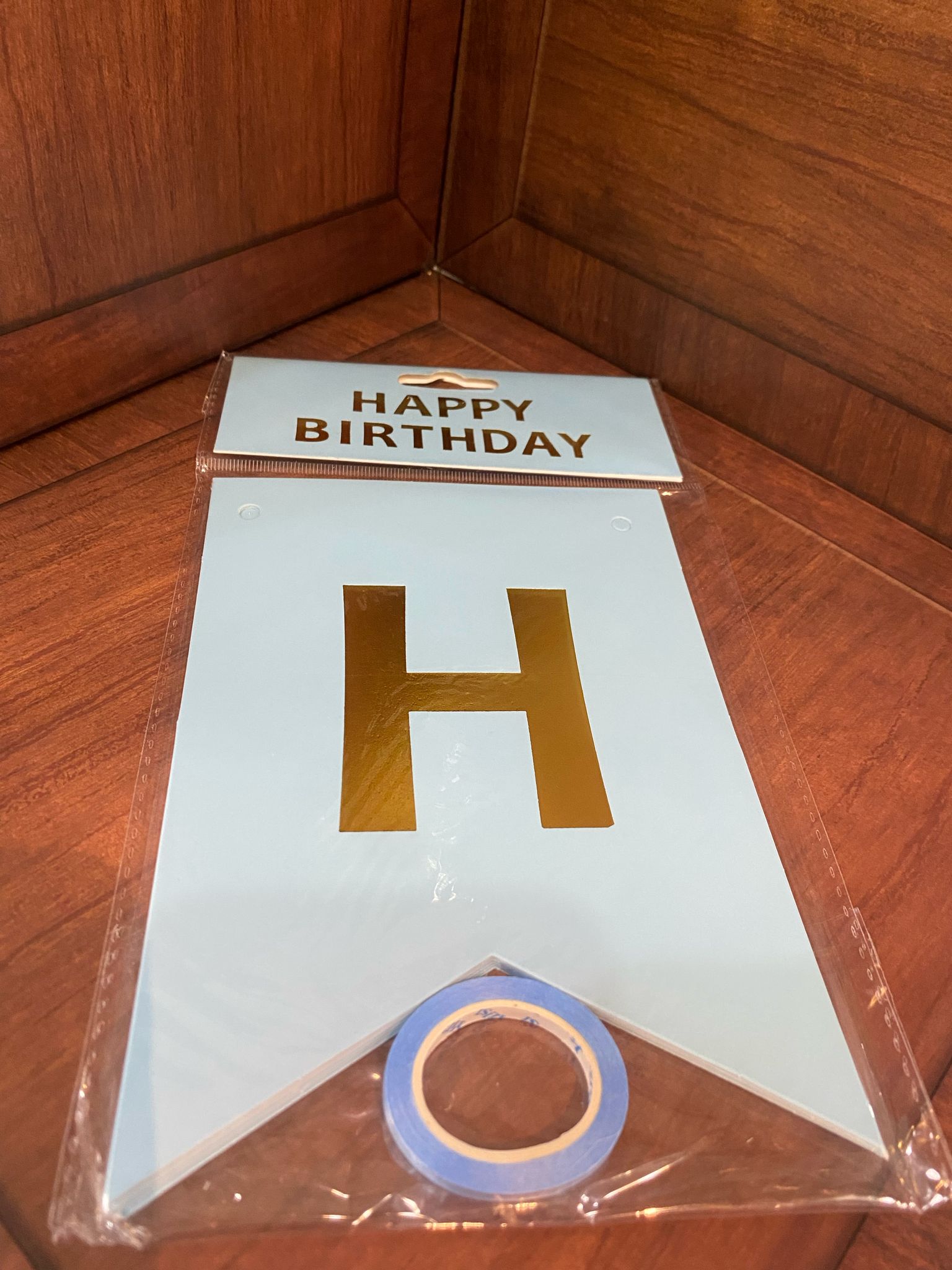 حبل زينة happy birthday لون أزرق