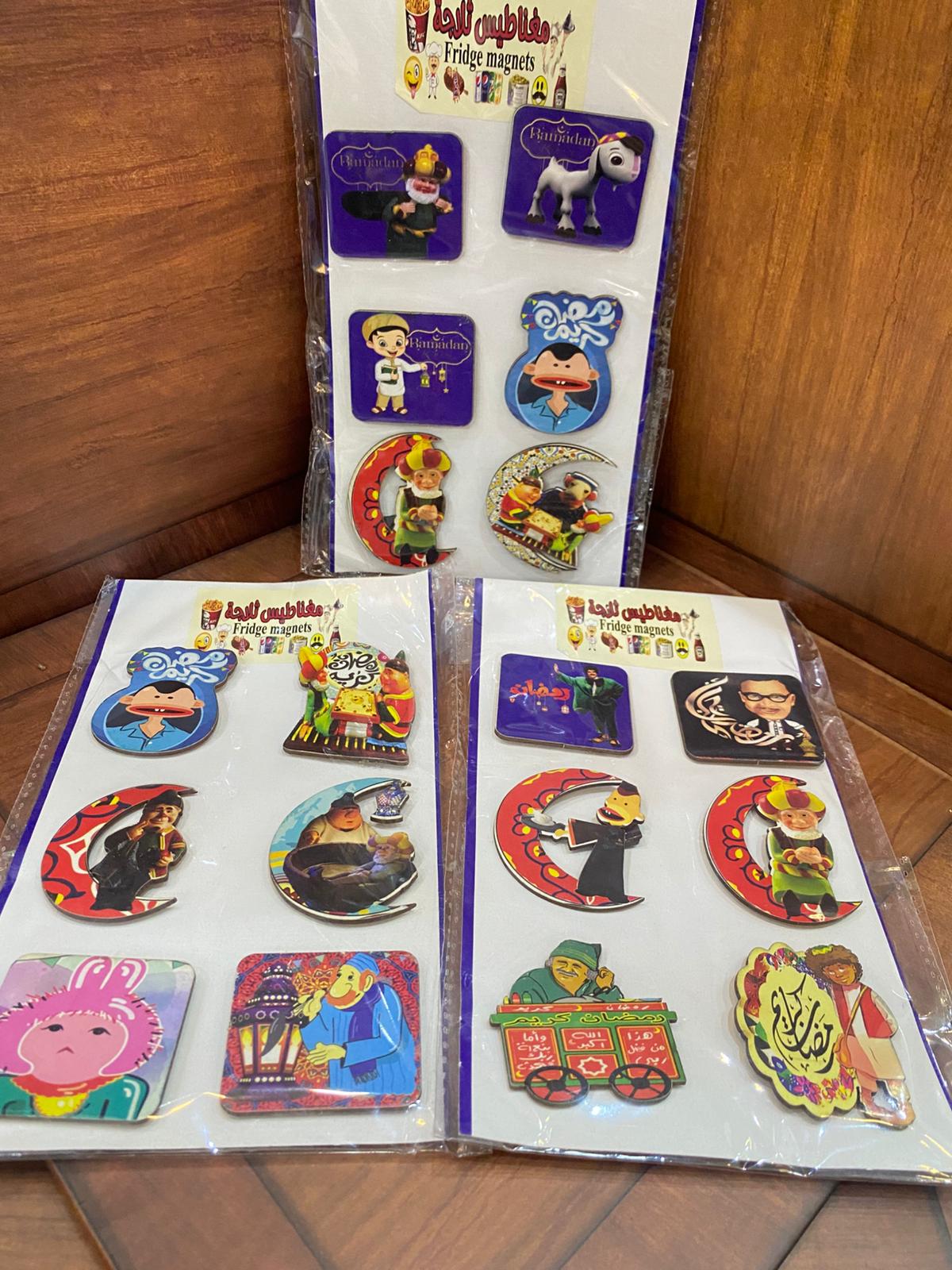 طقم مغناطيس خشب شخصيات البكيت يحتوي 6 حبات