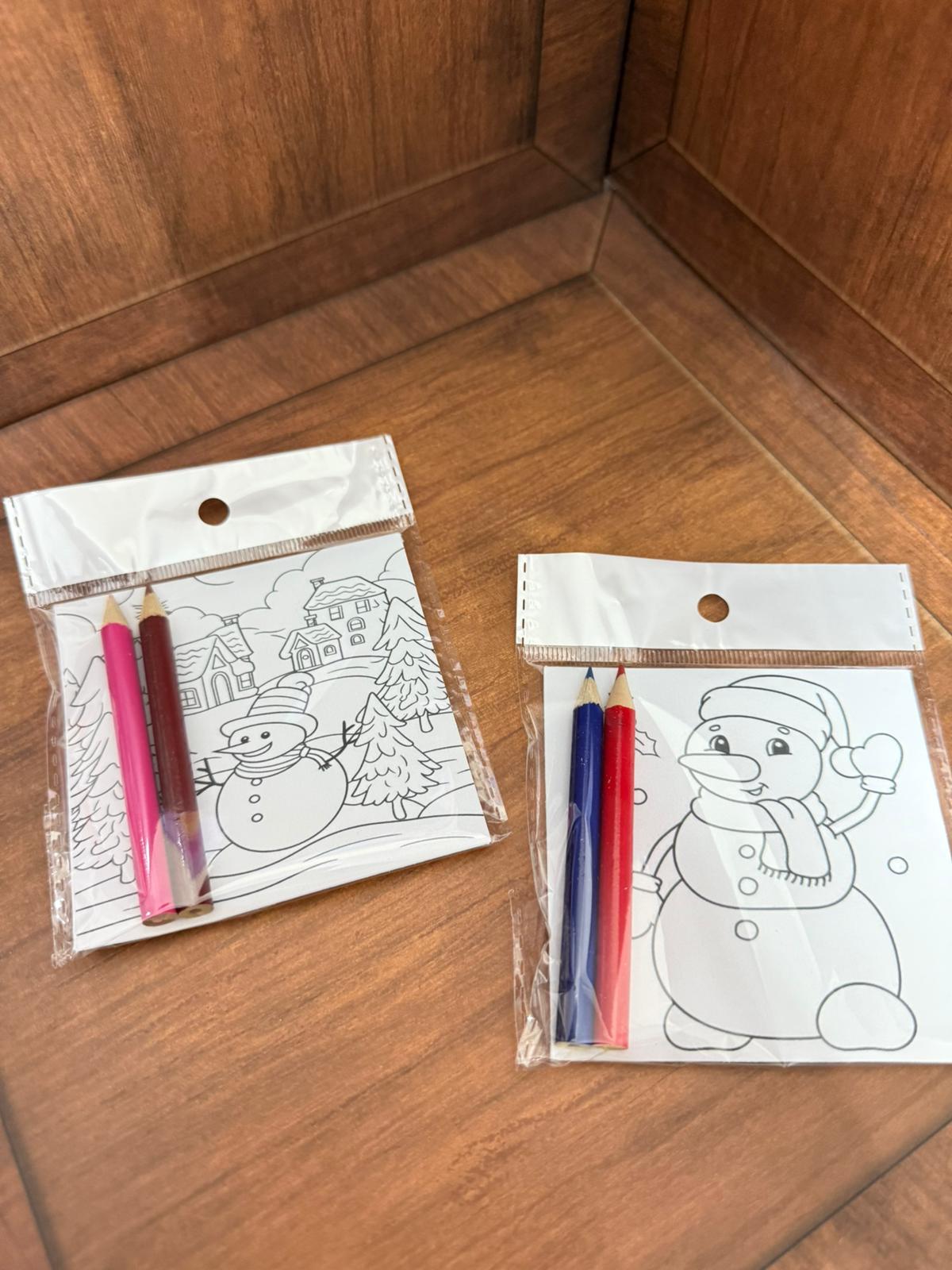 بطاقات تلوين لشتاء مغلفات كل 3 بطاقات مع 2 الوان