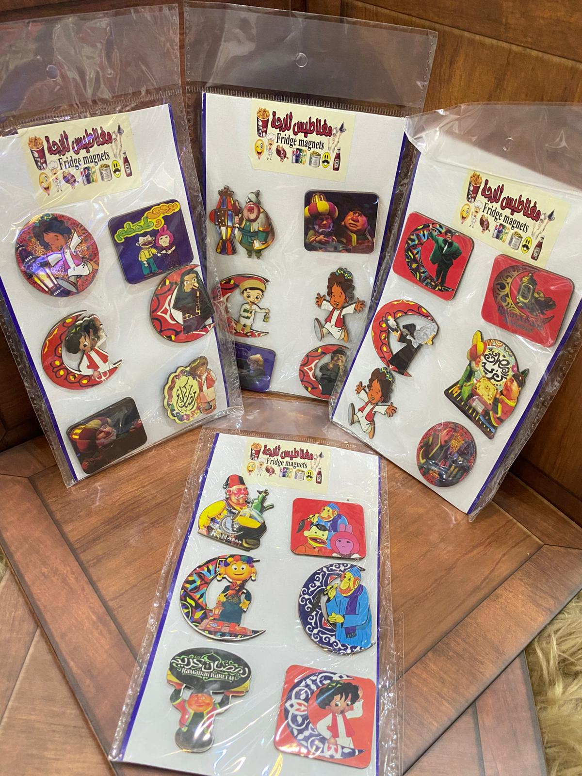 طقم مغناطيس خشب شخصيات البكيت يحتوي 6 حبات