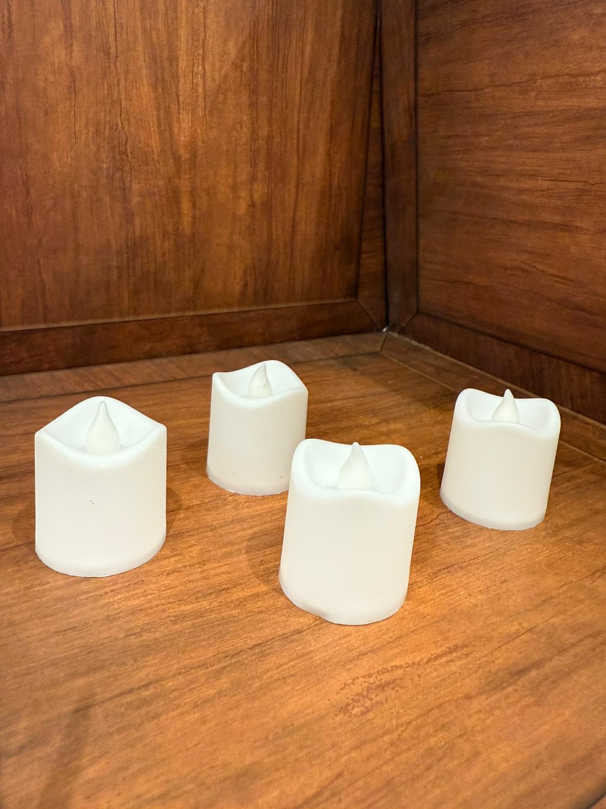 شمع الكتروني لون ابيض