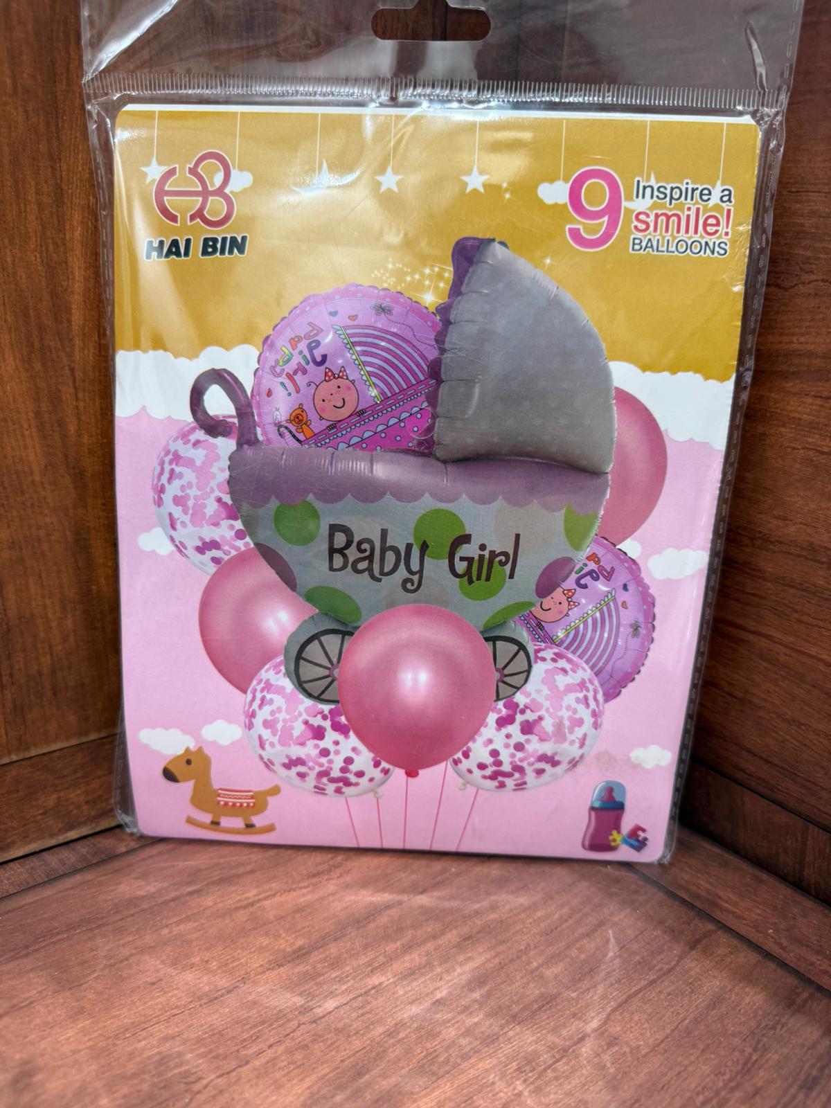 مجموعة بالونات 9 قطع لبنت