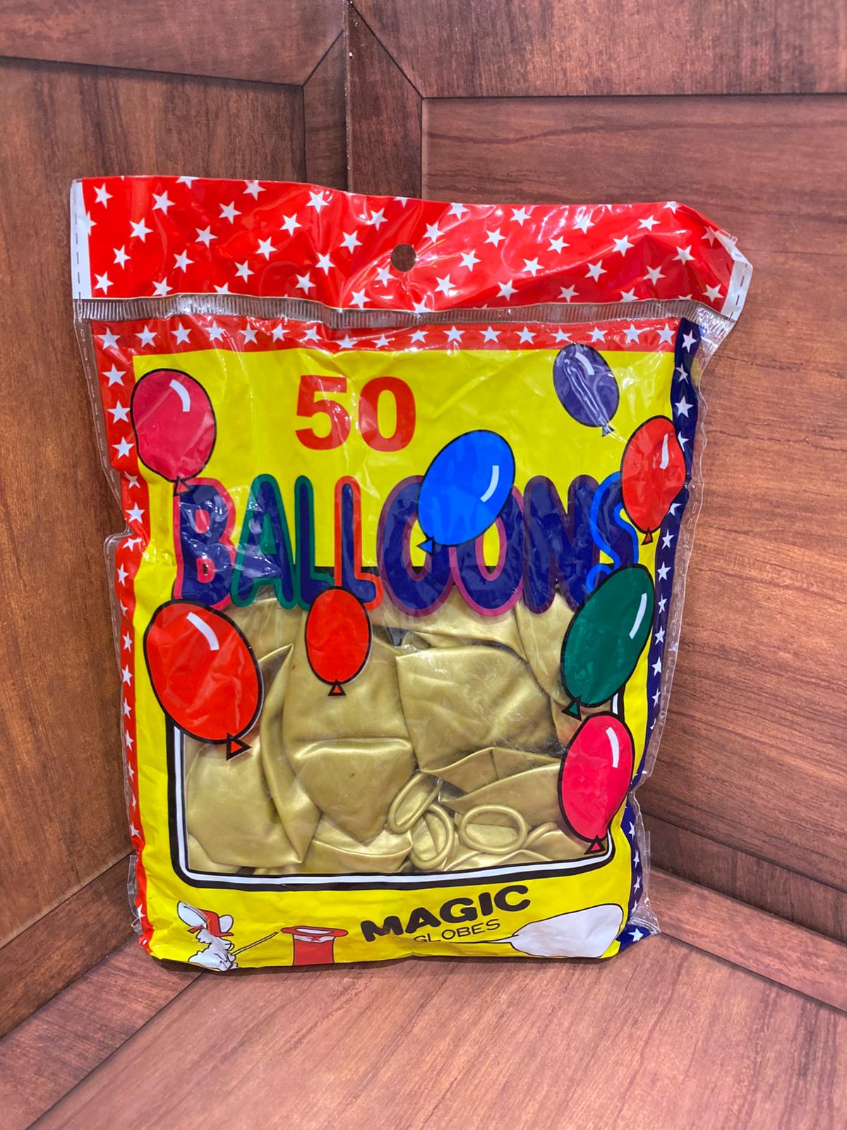 كيس بالونات نوعية ثقيلة لون ذهبي (50 بالون)