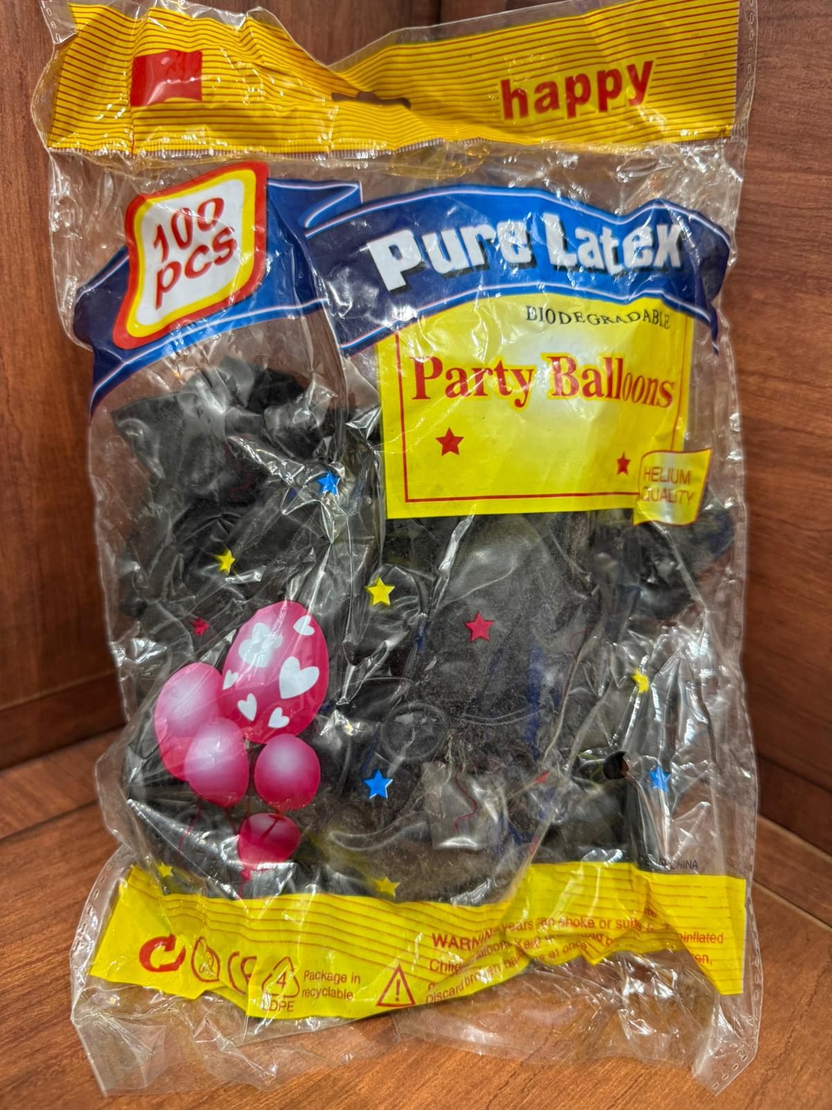 كيس بالون بالون الاسود يحتوي ع 100 بالون