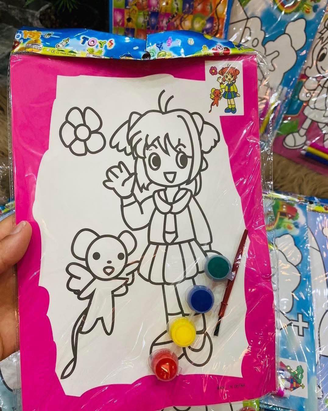 بطاقات تلوين مع الوان