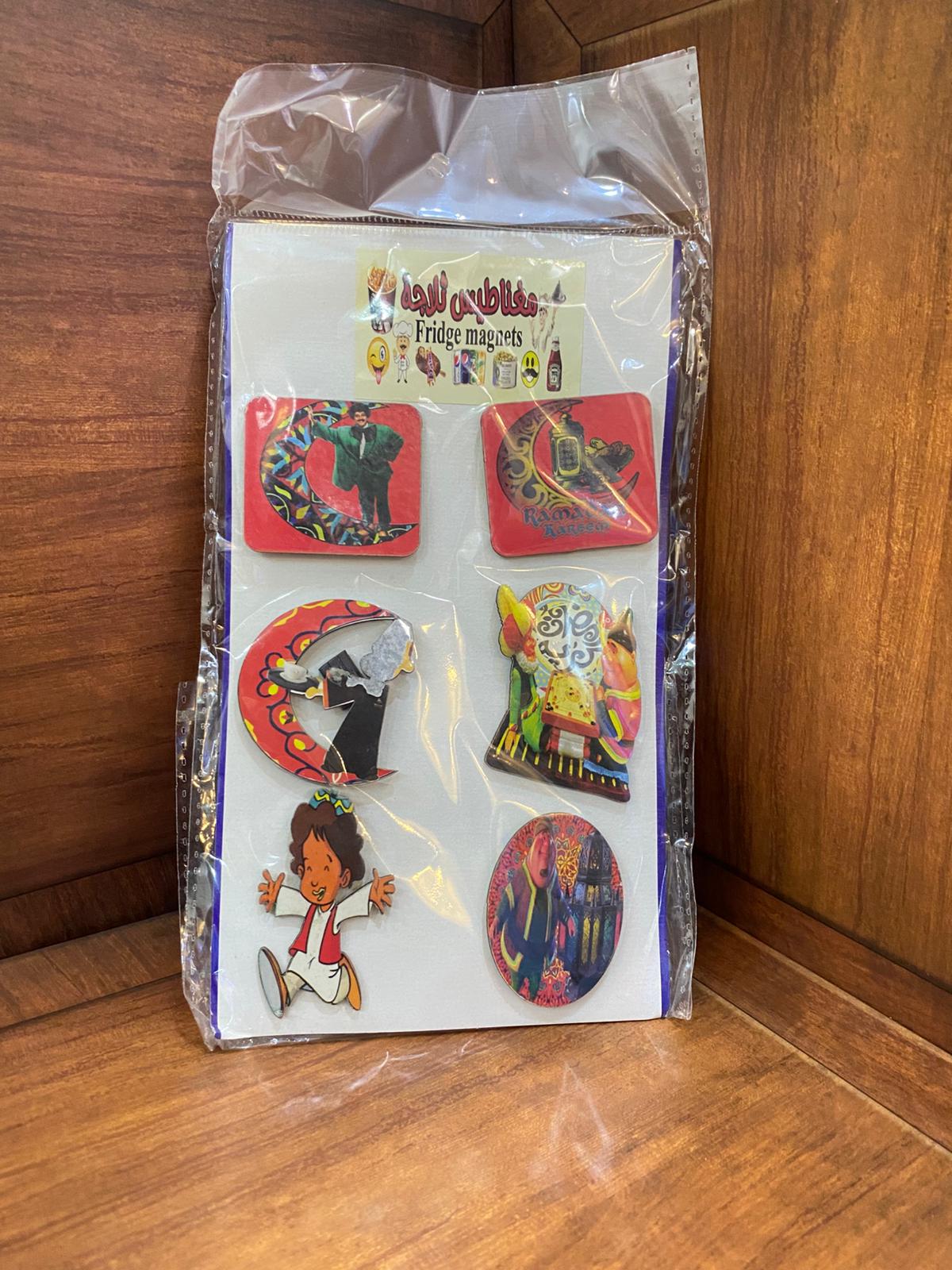 طقم مغناطيس خشب شخصيات البكيت يحتوي 6 حبات