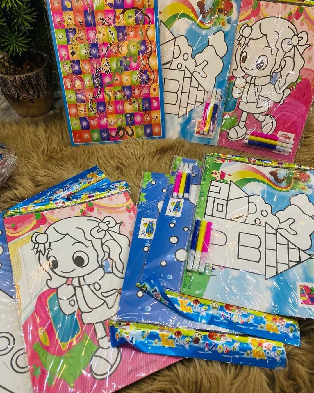 بطاقات تلوين مع الوان